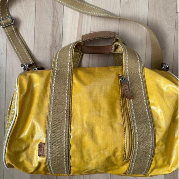 High-quality Fossil Key-Per bowling bag yellow coated canvas - Picture 2 of 8